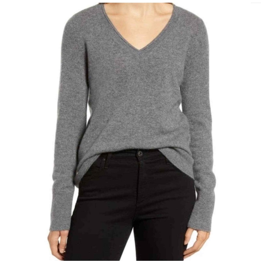 Halogen‎ cashmere gray M sweater B074